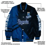customized kansas city royals hexagon mesh royal blue black varsity jacket best selling
