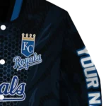 customized kansas city royals hexagon mesh royal blue black varsity jacket best selling