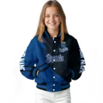 customized kansas city royals hexagon mesh royal blue black varsity jacket best selling