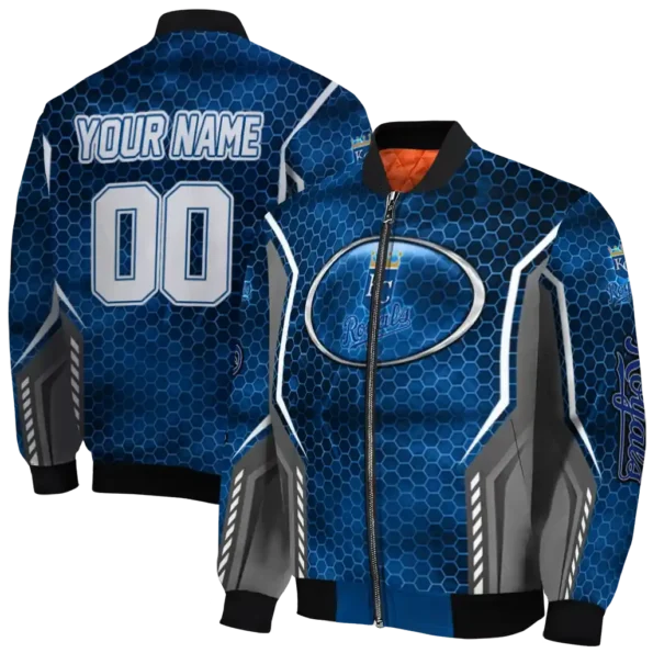 customized kansas city royals power plate royal blue bomber jacket fashion forward