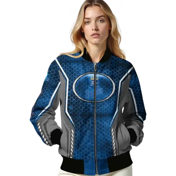 customized kansas city royals power plate royal blue bomber jacket latest model