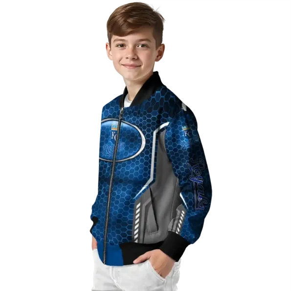 customized kansas city royals power plate royal blue bomber jacket trendy