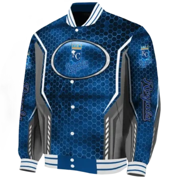 customized kansas city royals power plate royal blue varsity jacket best selling