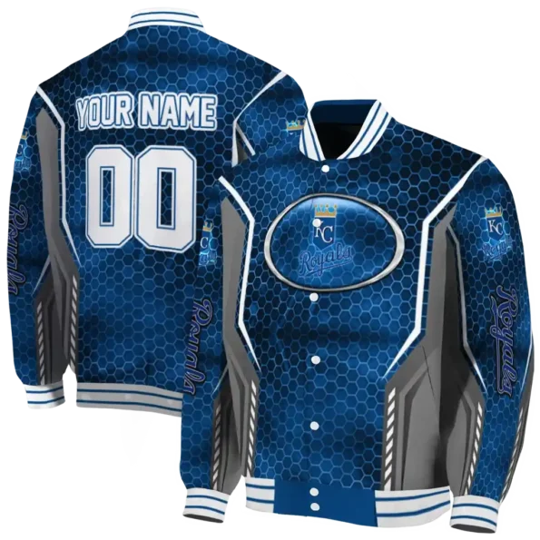customized kansas city royals power plate royal blue varsity jacket fashion forward