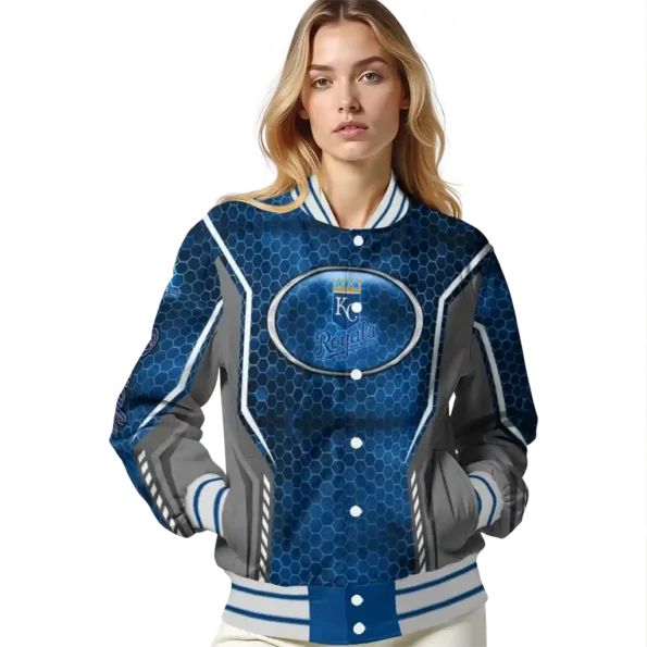 customized kansas city royals power plate royal blue varsity jacket latest model