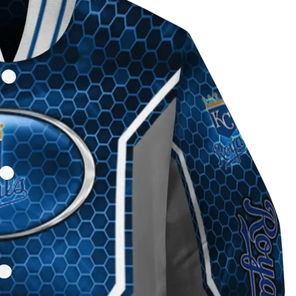 customized kansas city royals power plate royal blue varsity jacket premium grade