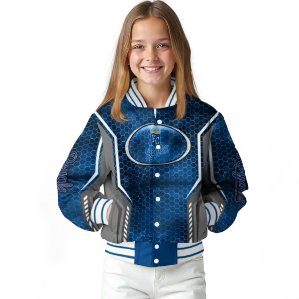 customized kansas city royals power plate royal blue varsity jacket top rated