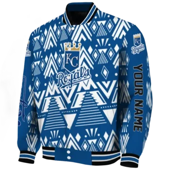 customized kansas city royals pyramid shapes royal blue varsity jacket best selling