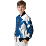 customized kansas city royals spider mark royal blue tan crocs bomber jacket best selling