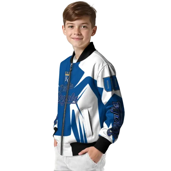 customized kansas city royals spider mark royal blue tan crocs bomber jacket trendy
