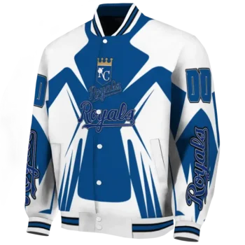 customized kansas city royals spider mark royal blue tan crocs varsity jacket best selling
