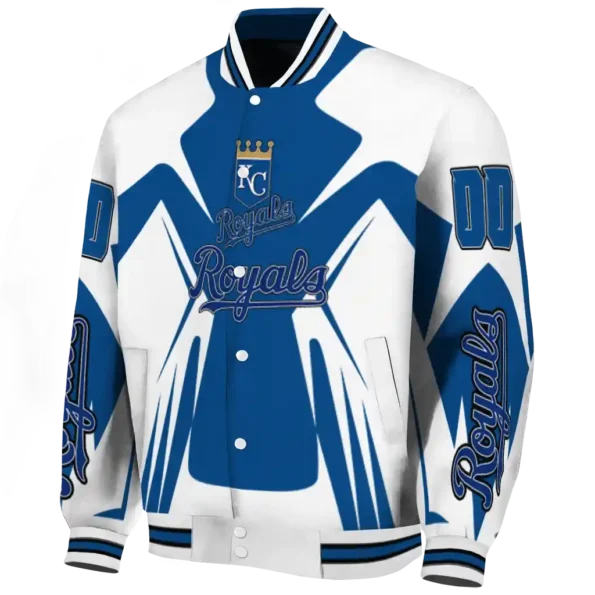 customized kansas city royals spider mark royal blue tan crocs varsity jacket best selling