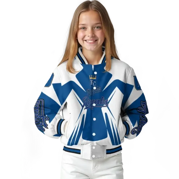 customized kansas city royals spider mark royal blue tan crocs varsity jacket top rated