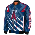 customized los angeles angels chevron angles blue bomber jacket best selling