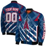 customized los angeles angels chevron angles blue bomber jacket best selling