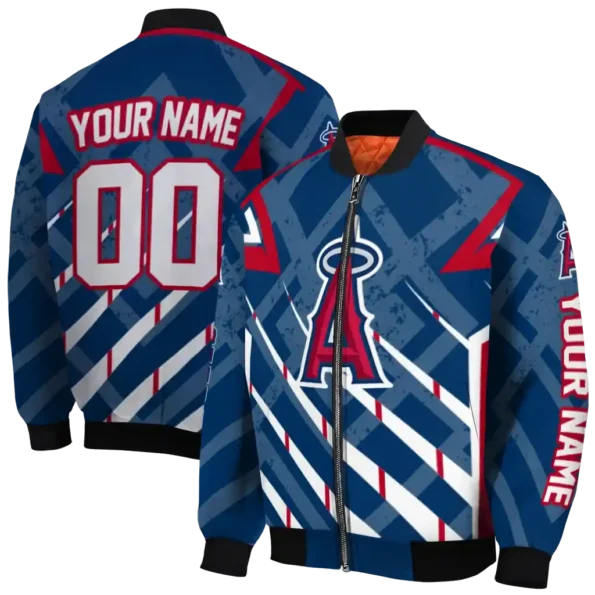 customized los angeles angels chevron angles blue bomber jacket fashion forward