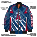 customized los angeles angels chevron angles blue bomber jacket best selling