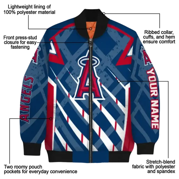 customized los angeles angels chevron angles blue bomber jacket new arrival