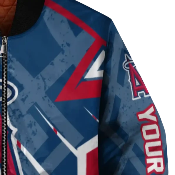 customized los angeles angels chevron angles blue bomber jacket premium grade