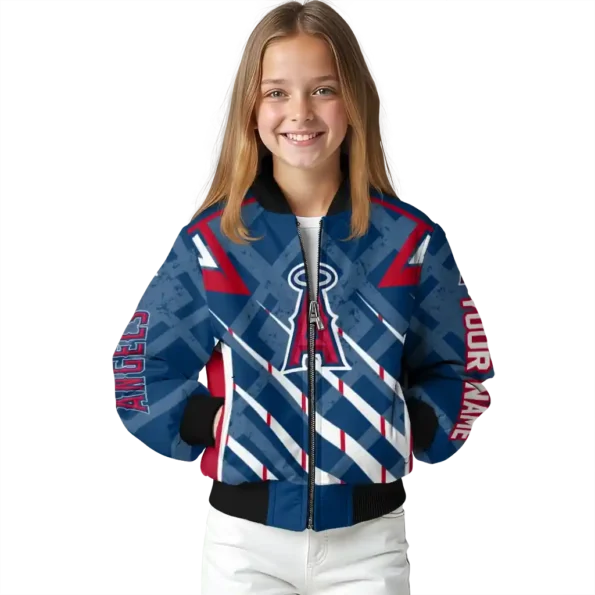 customized los angeles angels chevron angles blue bomber jacket top rated