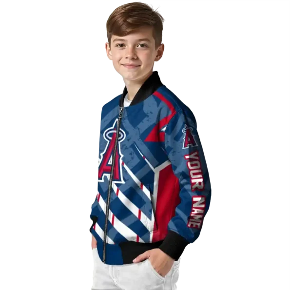 customized los angeles angels chevron angles blue bomber jacket trendy