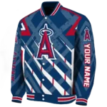 customized los angeles angels chevron angles blue varsity jacket best selling