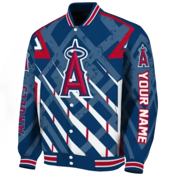 customized los angeles angels chevron angles blue varsity jacket best selling