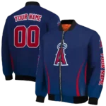 customized los angeles angels chevron arrow blue bomber jacket best selling