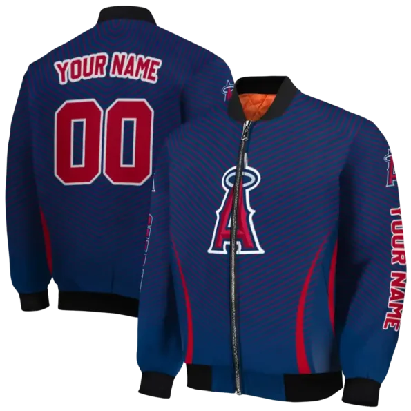 customized los angeles angels chevron arrow blue bomber jacket fashion forward