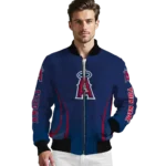 customized los angeles angels chevron arrow blue bomber jacket best selling