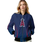 customized los angeles angels chevron arrow blue bomber jacket best selling