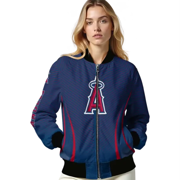 customized los angeles angels chevron arrow blue bomber jacket latest model