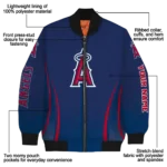 customized los angeles angels chevron arrow blue bomber jacket best selling
