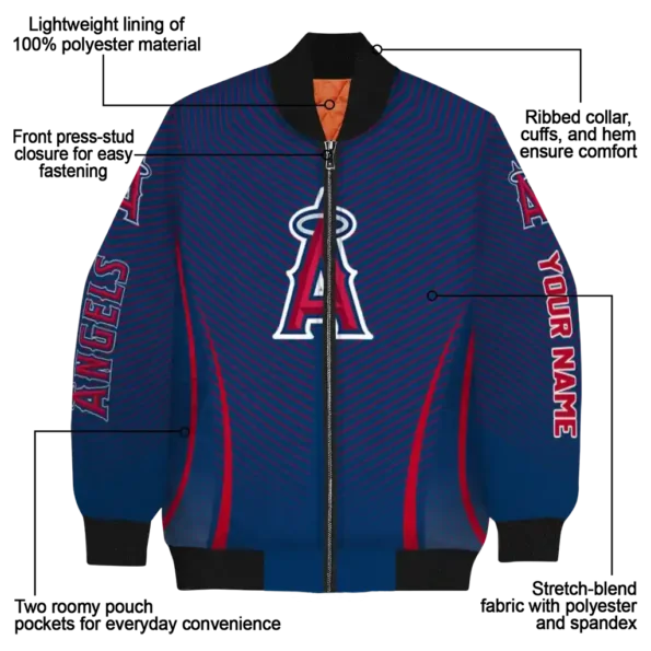 customized los angeles angels chevron arrow blue bomber jacket new arrival