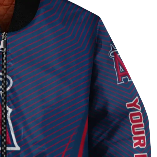 customized los angeles angels chevron arrow blue bomber jacket premium grade