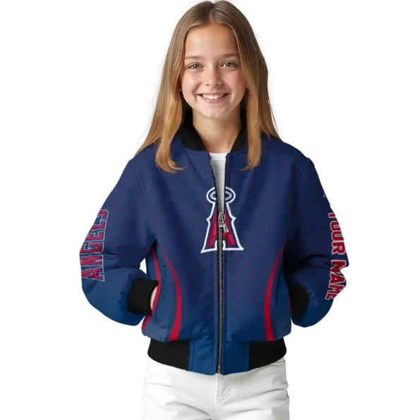 customized los angeles angels chevron arrow blue bomber jacket top rated