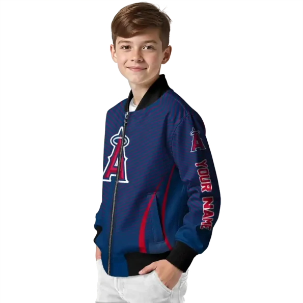 customized los angeles angels chevron arrow blue bomber jacket trendy