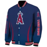 customized los angeles angels chevron arrow blue varsity jacket best selling