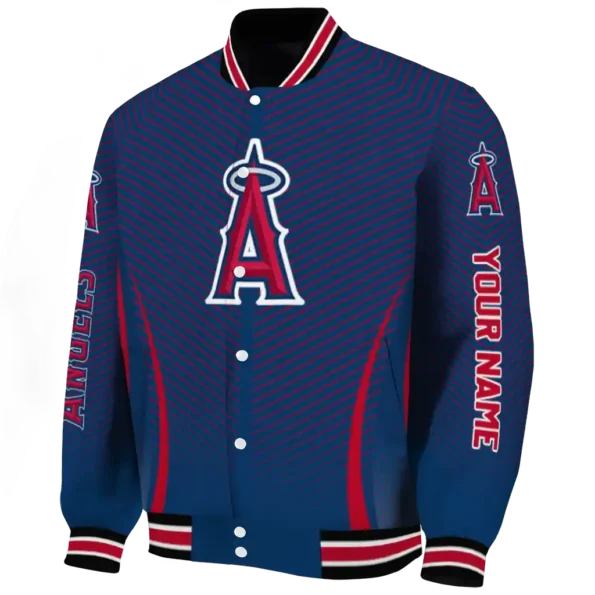 customized los angeles angels chevron arrow blue varsity jacket best selling