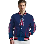 customized los angeles angels chevron arrow blue varsity jacket best selling