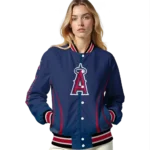 customized los angeles angels chevron arrow blue varsity jacket best selling
