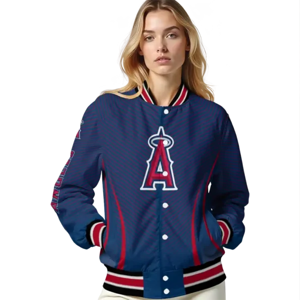 customized los angeles angels chevron arrow blue varsity jacket latest model