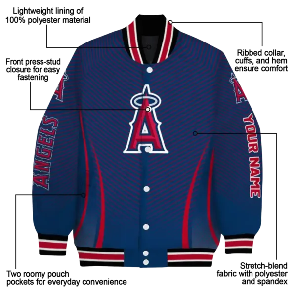 customized los angeles angels chevron arrow blue varsity jacket new arrival