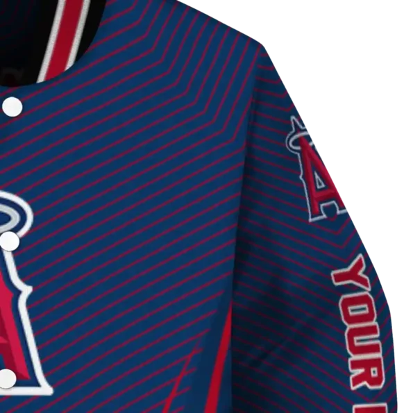 customized los angeles angels chevron arrow blue varsity jacket premium grade