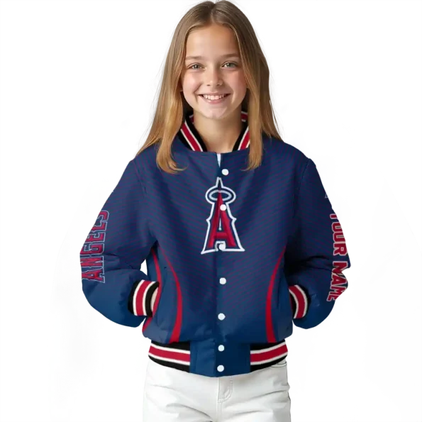 customized los angeles angels chevron arrow blue varsity jacket top rated