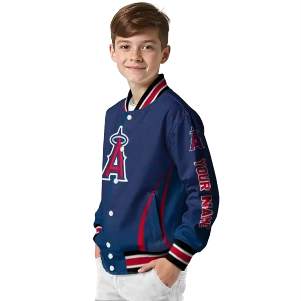 customized los angeles angels chevron arrow blue varsity jacket trendy