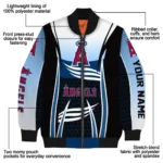 customized los angeles angels mesh effect blue black bomber jacket best selling