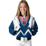 customized los angeles angels v stripes blue white bomber jacket best selling