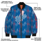 customized los angeles dodgers bolt stripe blue bomber jacket best selling