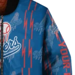 customized los angeles dodgers bolt stripe blue bomber jacket best selling